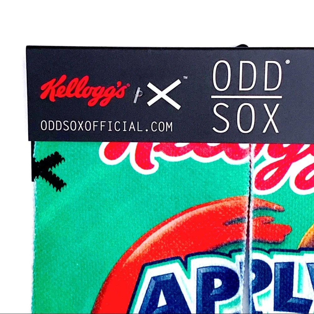 Odd Sox Apple Jacks Crew Socks Mens Womens Kelloggs Cereal Box Fun Novelty Gift